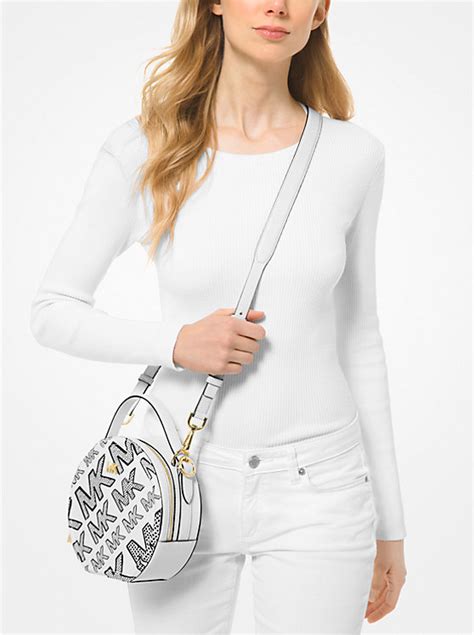 Delaney Medium Logo Embossed Leather Canteen Crossbody .